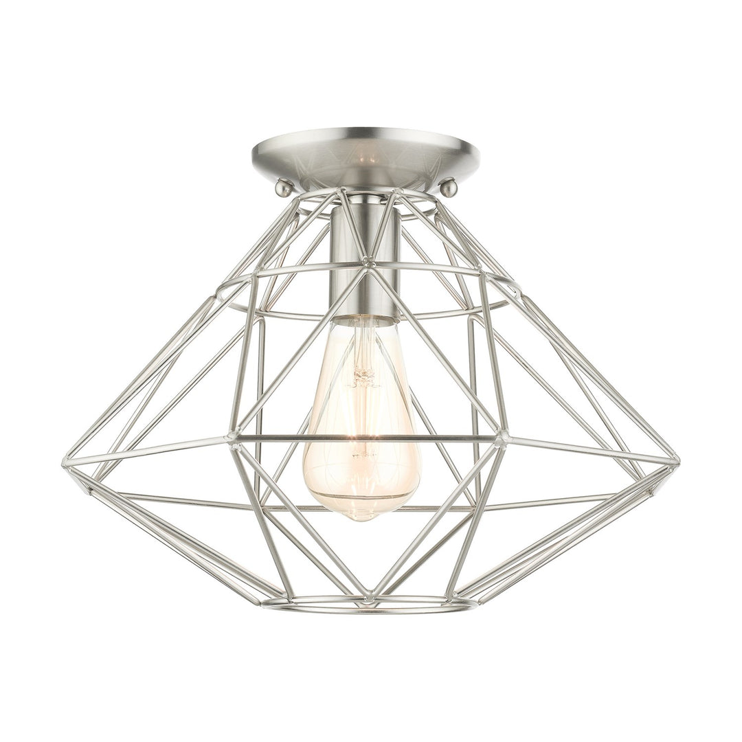1 Light Brushed Nickel Flush Mount by Livex Lighting