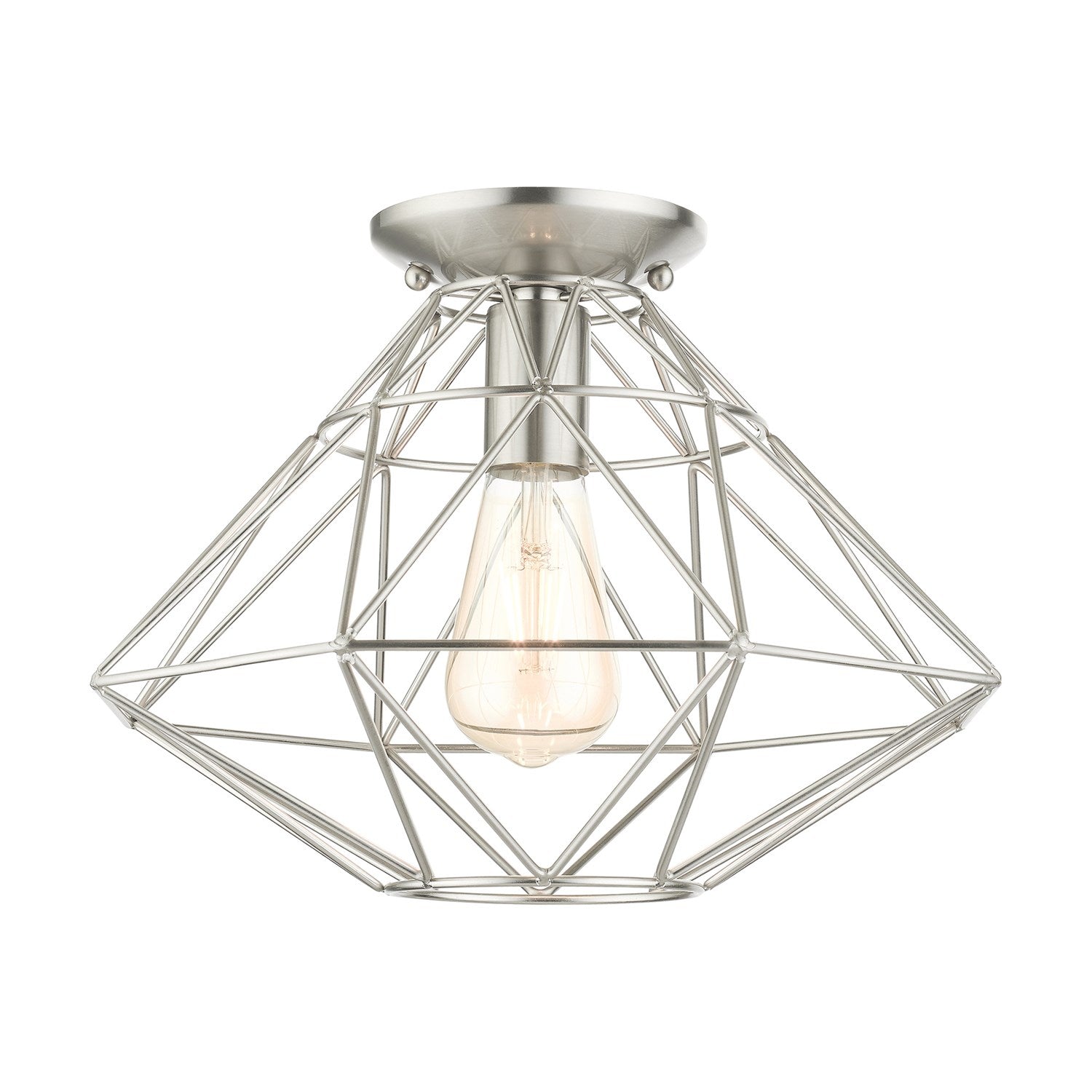 1 Light Brushed Nickel Flush Mount by Livex Lighting
