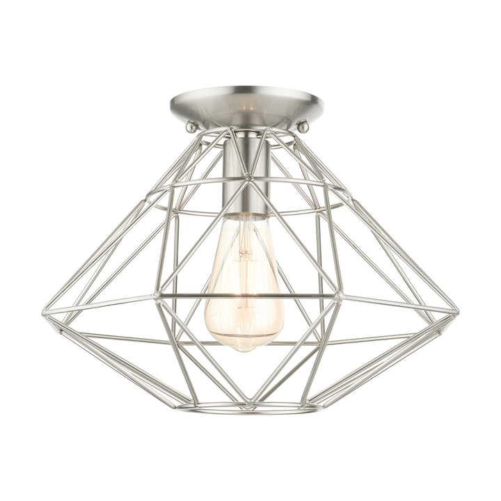 1 Light Brushed Nickel Flush Mount by Livex Lighting