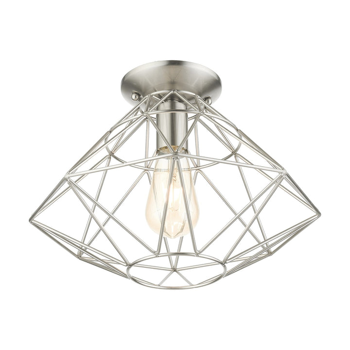 1 Light Brushed Nickel Flush Mount