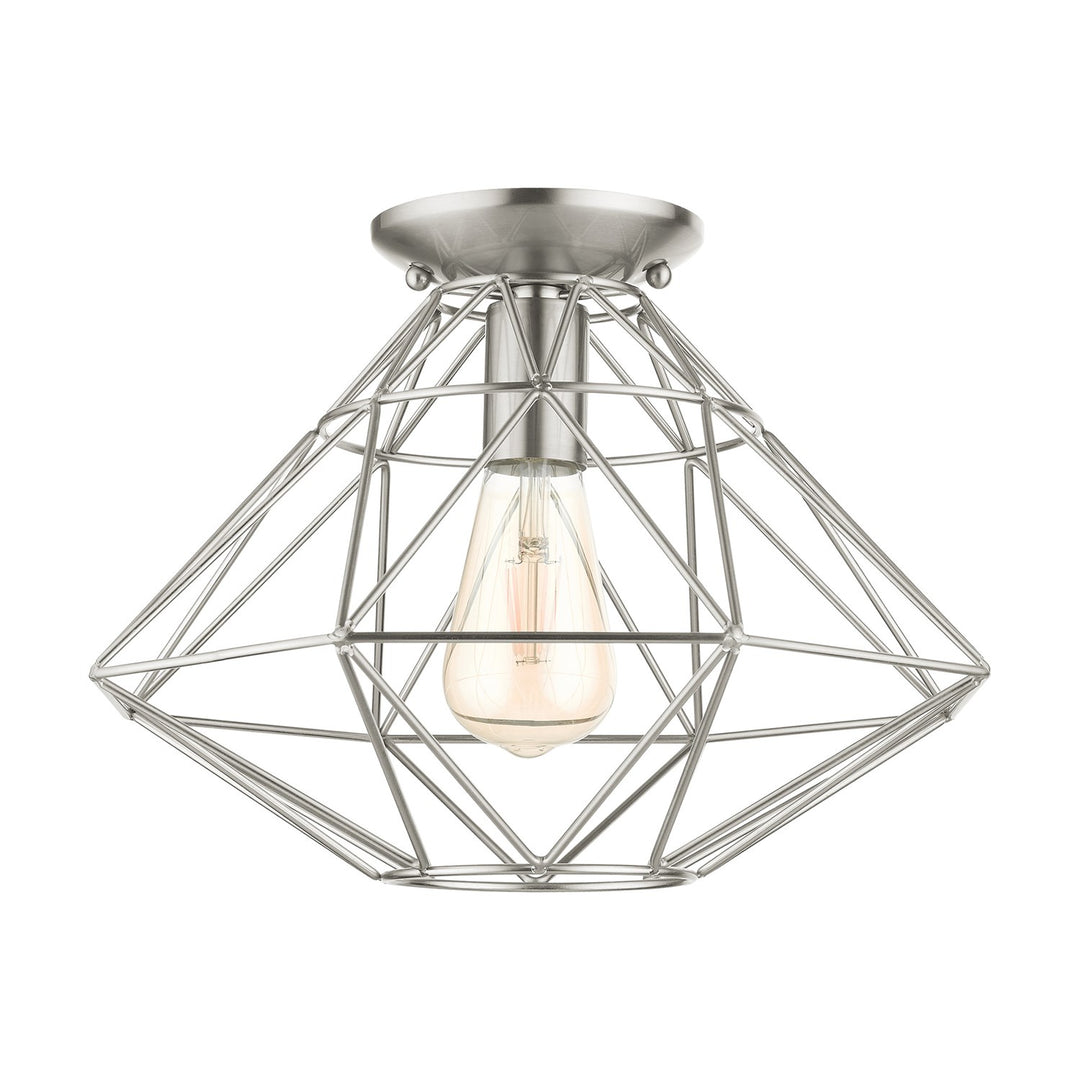 1 Light Brushed Nickel Flush Mount