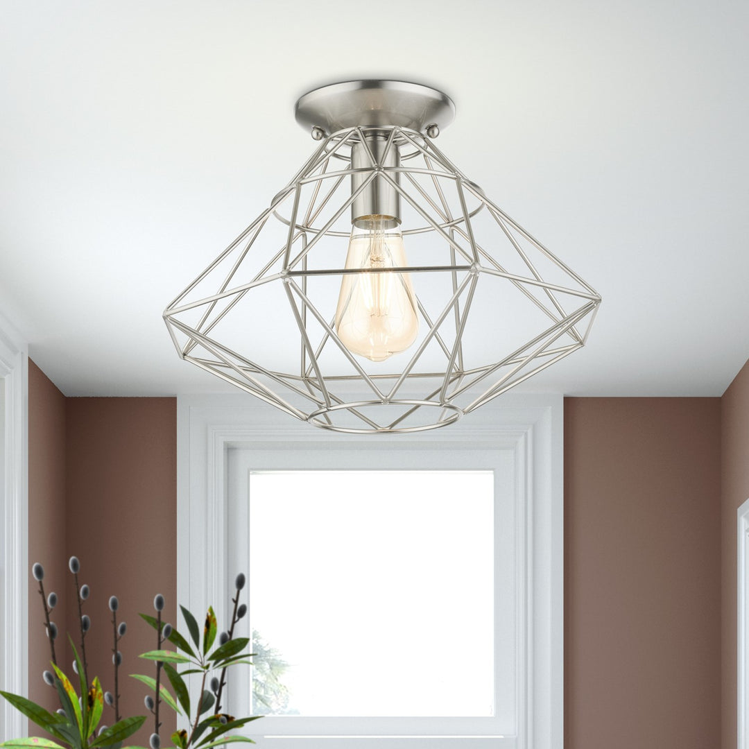 1 Light Brushed Nickel Flush Mount