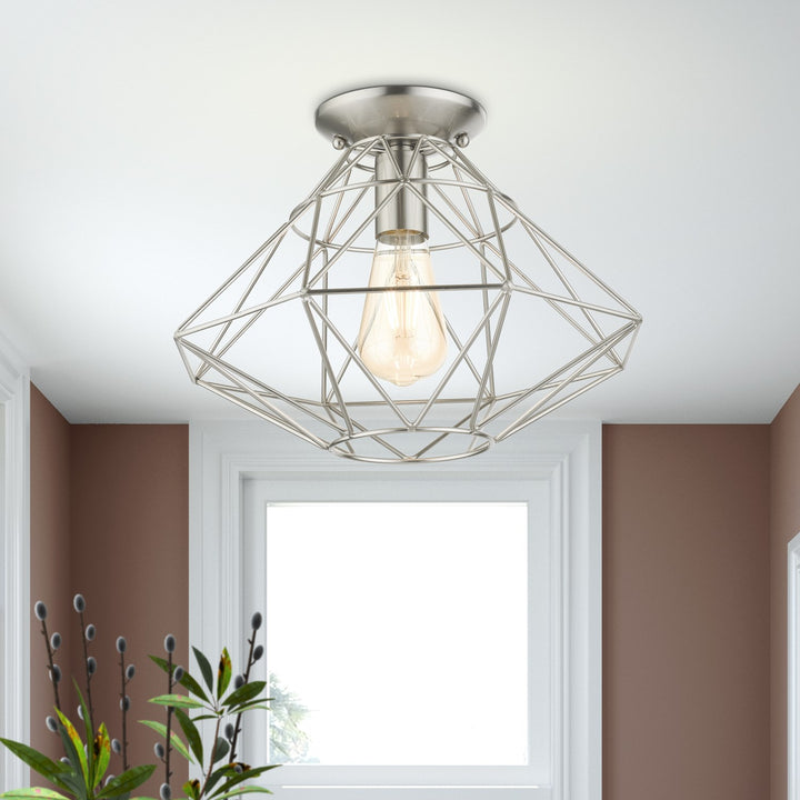 1 Light Brushed Nickel Flush Mount