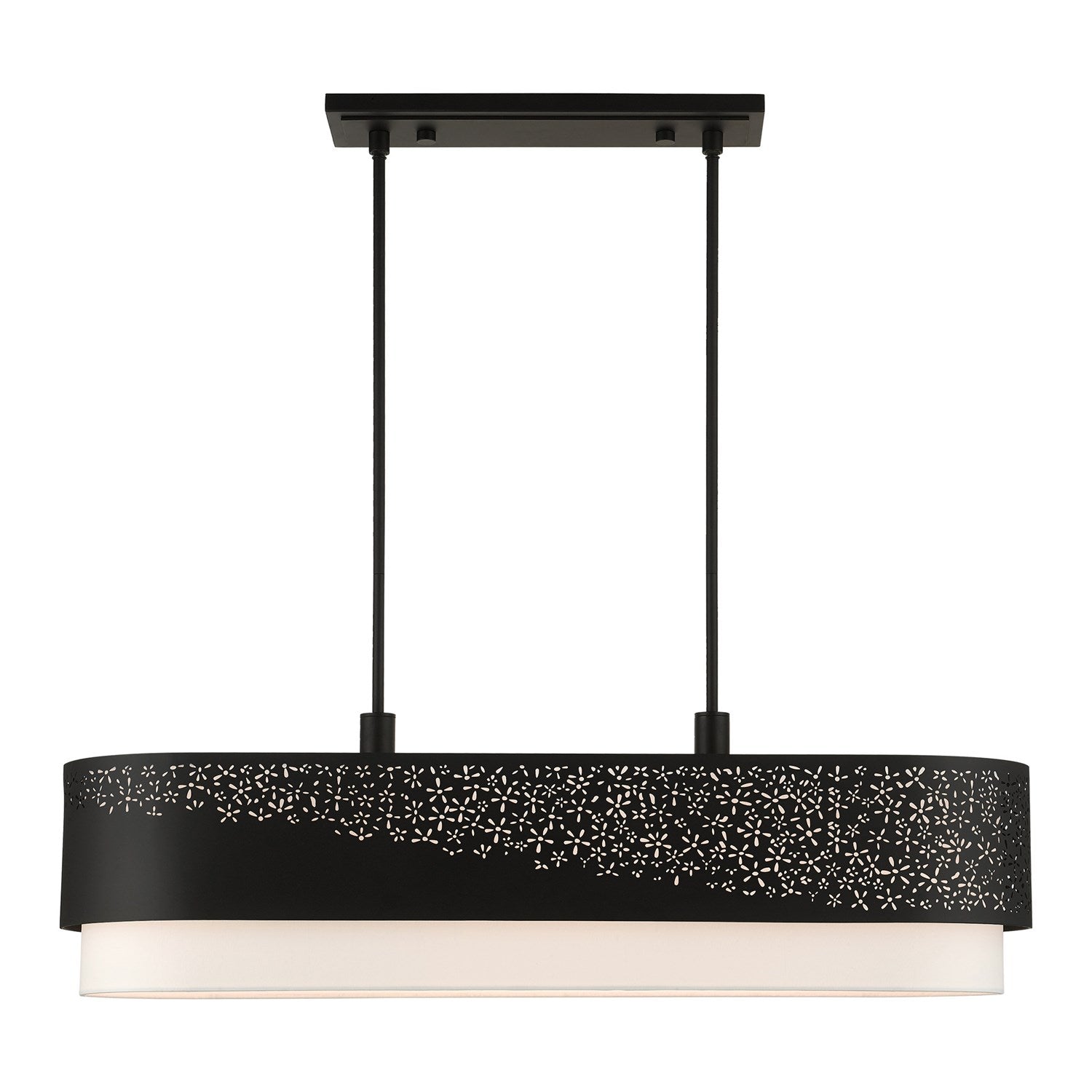 6 Light Black Linear Chandelier by Livex Lighting