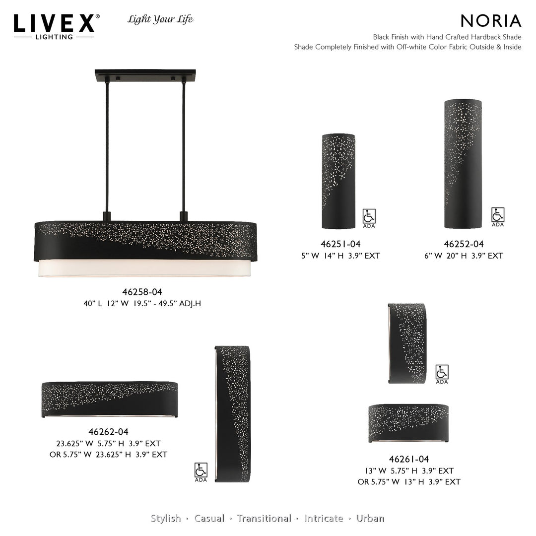 6 Light Black Linear Chandelier