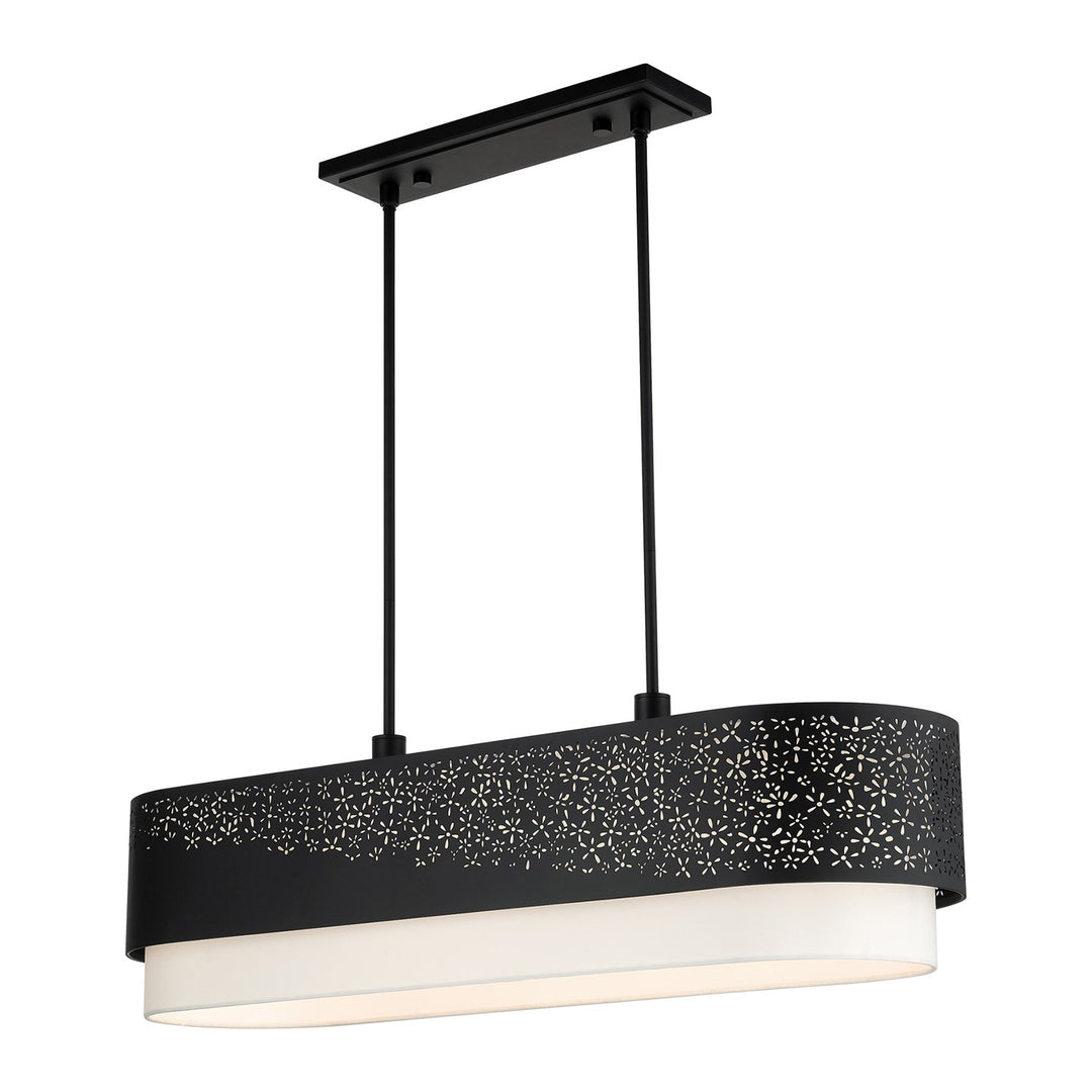 6 Light Black Linear Chandelier