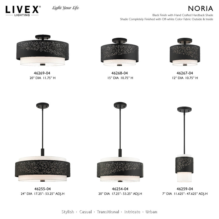 1 Light Black Pendant