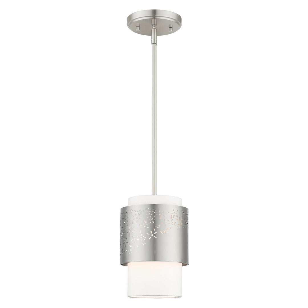 1 Light Brushed Nickel Pendant by Livex Lighting