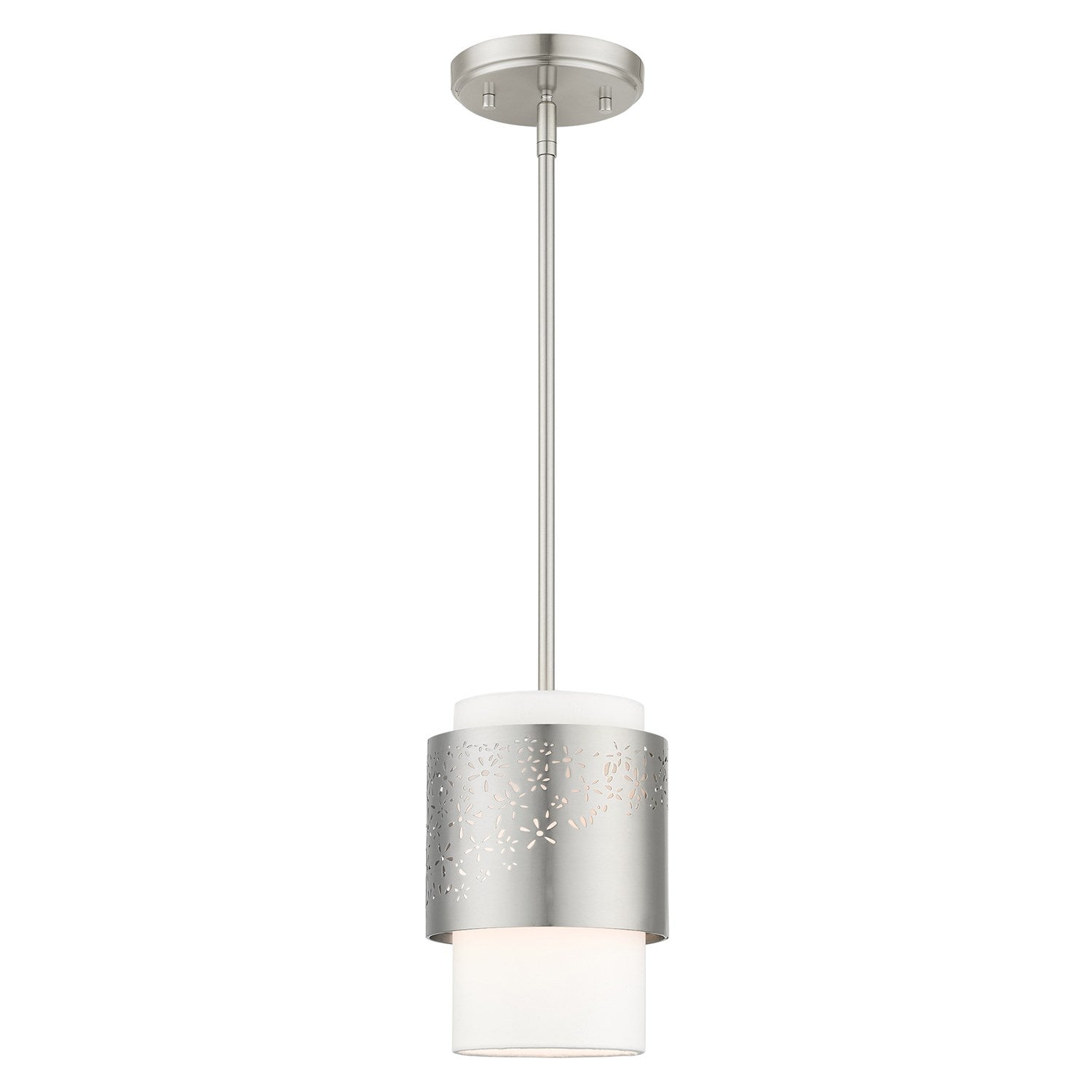 1 Light Brushed Nickel Pendant by Livex Lighting