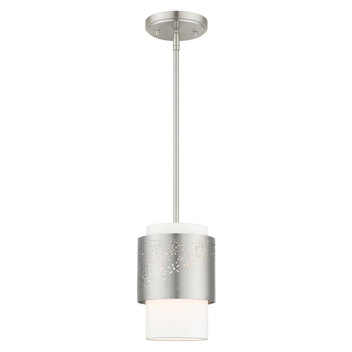 1 Light Brushed Nickel Pendant by Livex Lighting