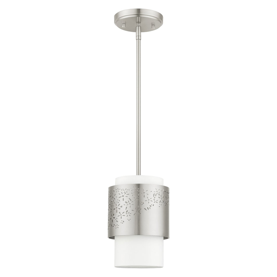 1 Light Brushed Nickel Pendant