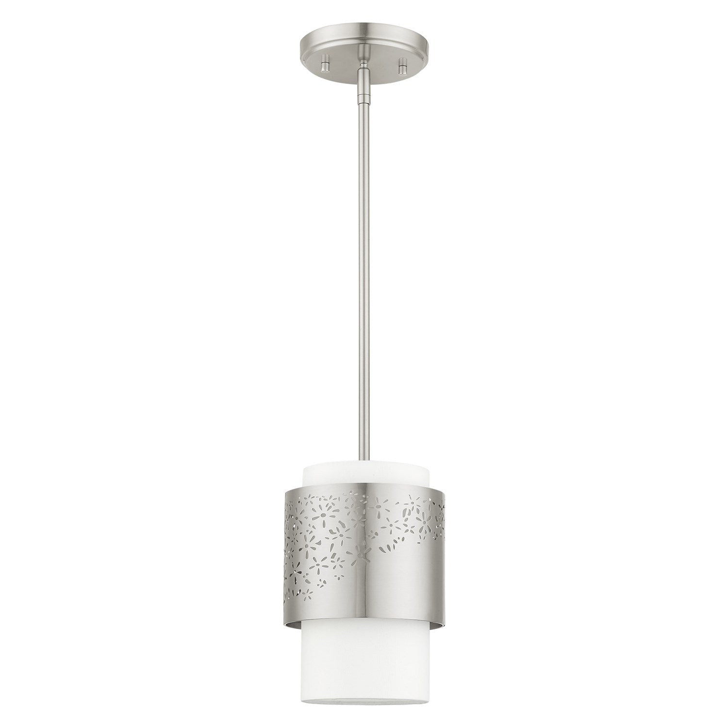 1 Light Brushed Nickel Pendant