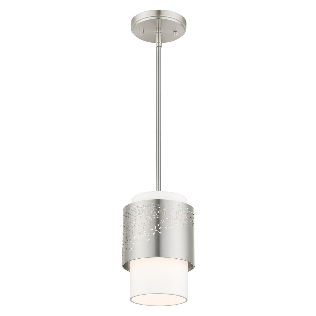 1 Light Brushed Nickel Pendant