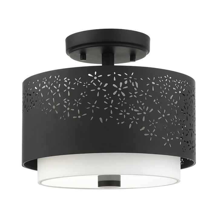 2 Light Black Semi Flush