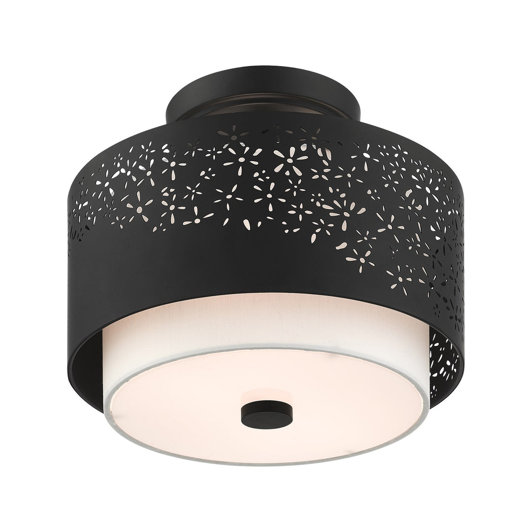 2 Light Black Semi Flush