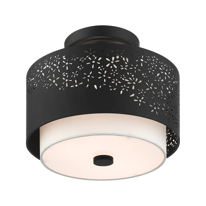2 Light Black Semi Flush