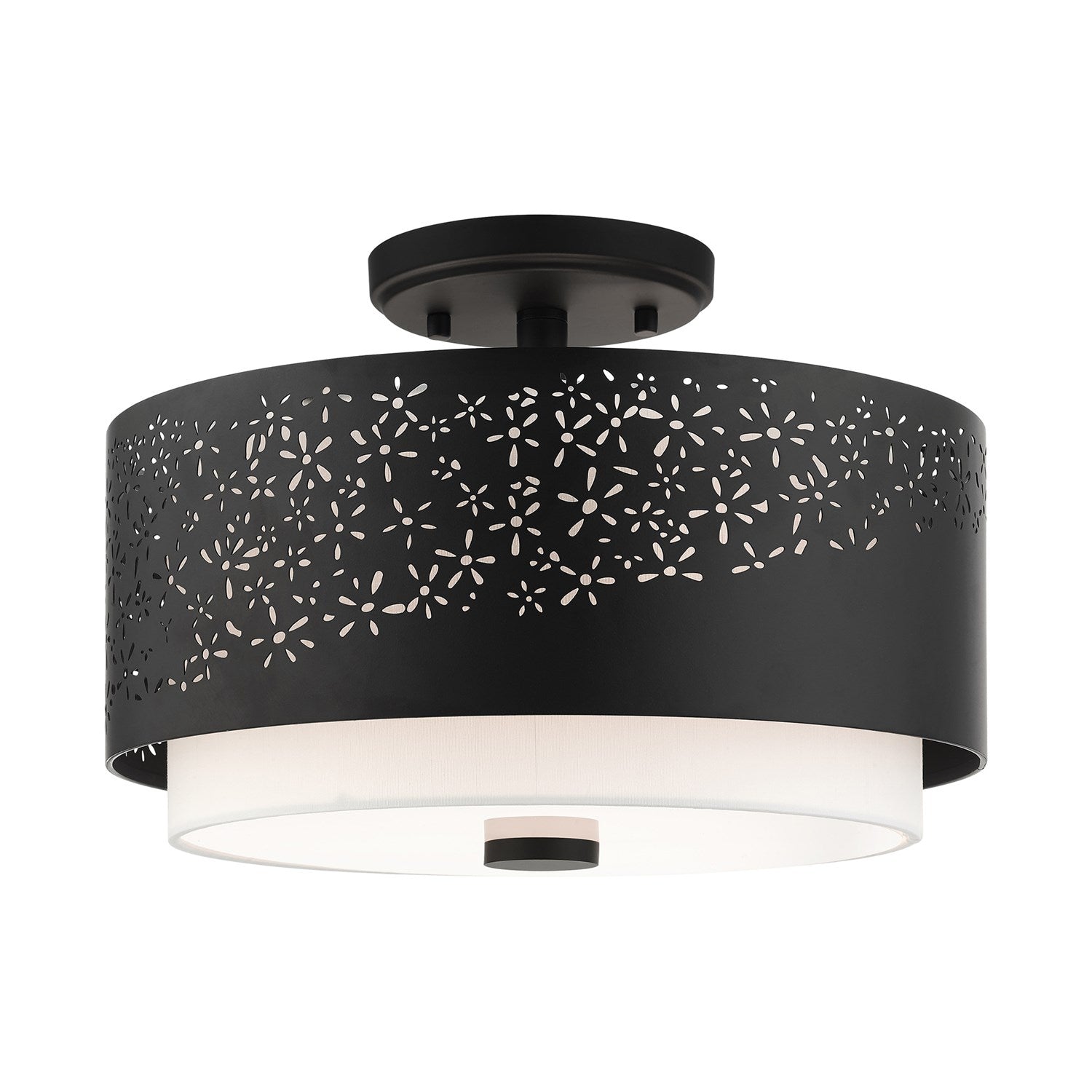 3 Light Black Semi Flush by Livex Lighting