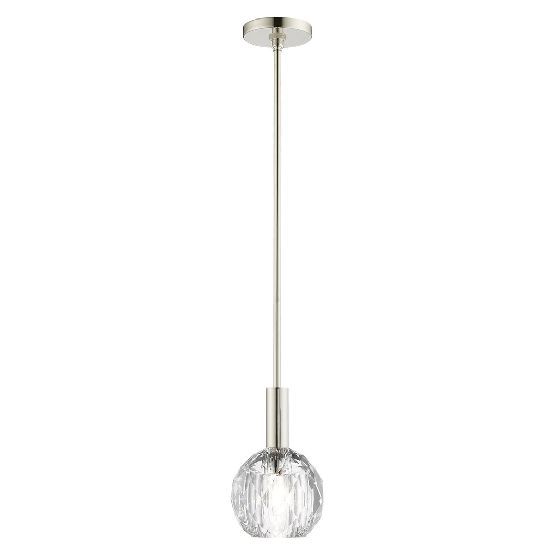 1 Light Polished Nickel Single Pendant by Livex Lighting