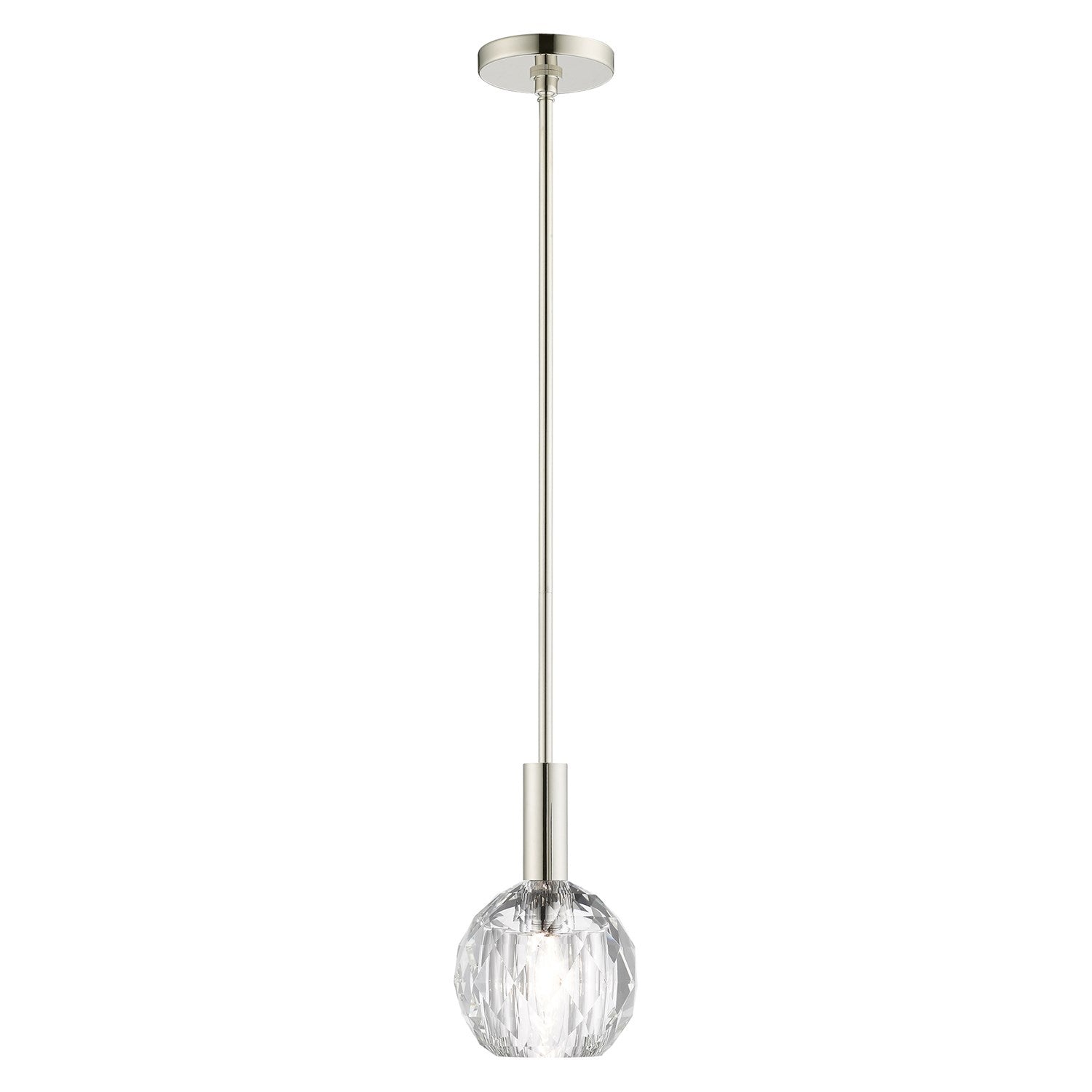 1 Light Polished Nickel Single Pendant by Livex Lighting