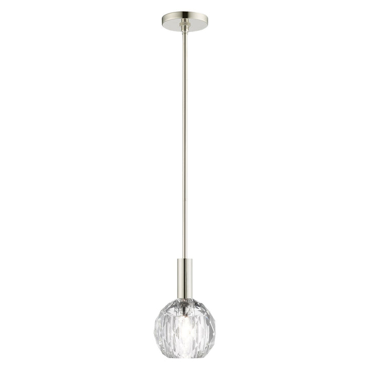 1 Light Polished Nickel Single Pendant by Livex Lighting