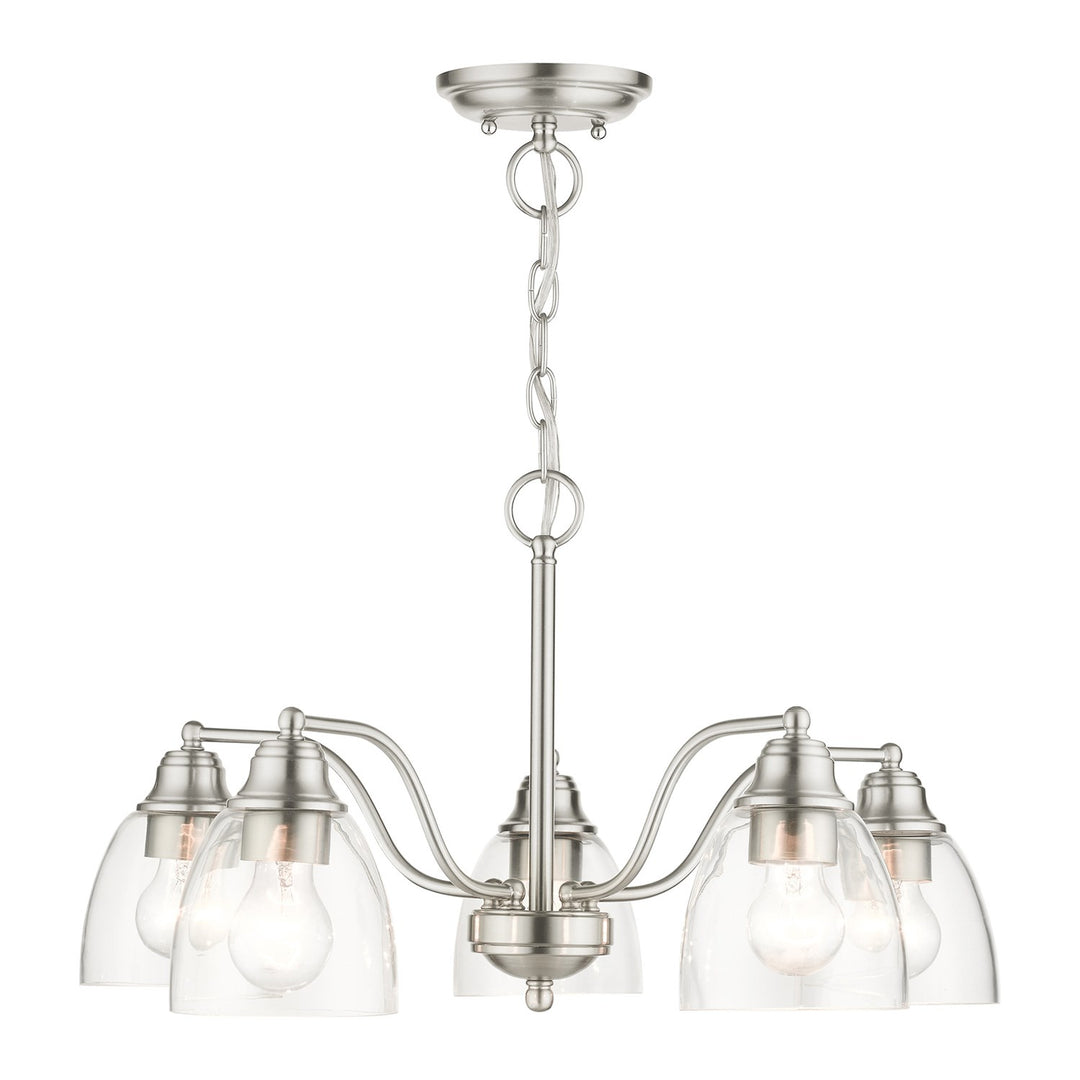 5 Light Brushed Nickel Chandelier by Livex Lighting