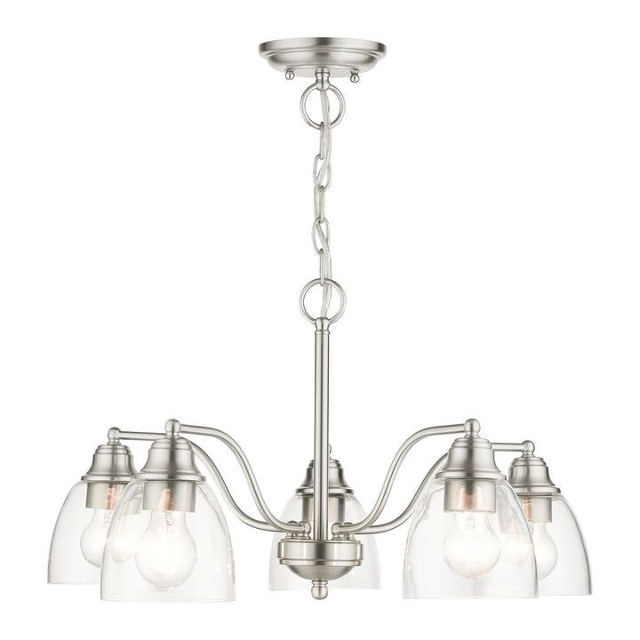 5 Light Brushed Nickel Chandelier by Livex Lighting