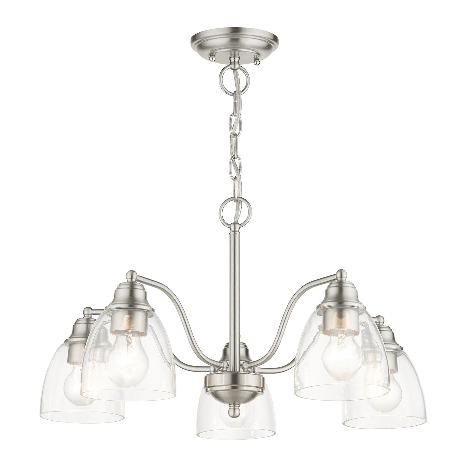 5 Light Brushed Nickel Chandelier
