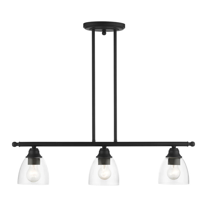3 Light Black Linear Chandelier by Livex Lighting