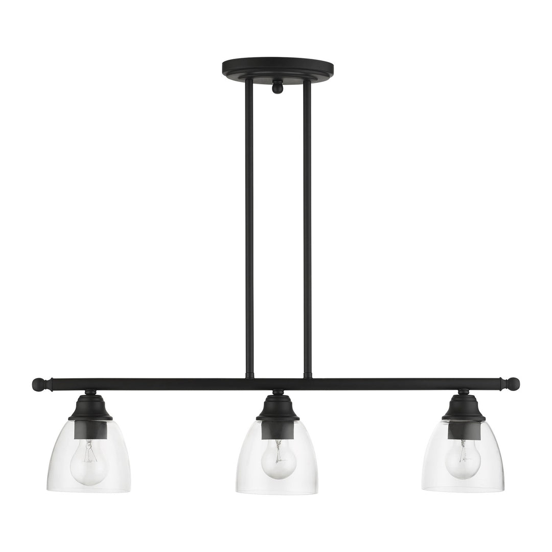3 Light Black Linear Chandelier
