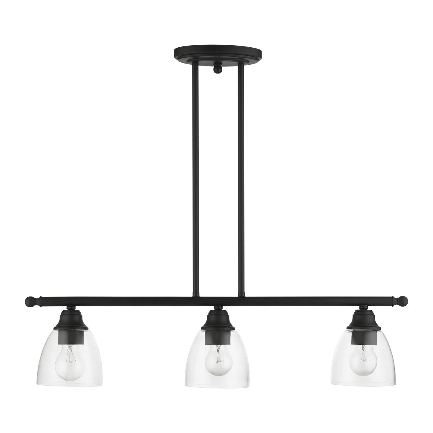 3 Light Black Linear Chandelier