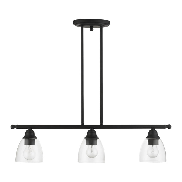 3 Light Black Linear Chandelier