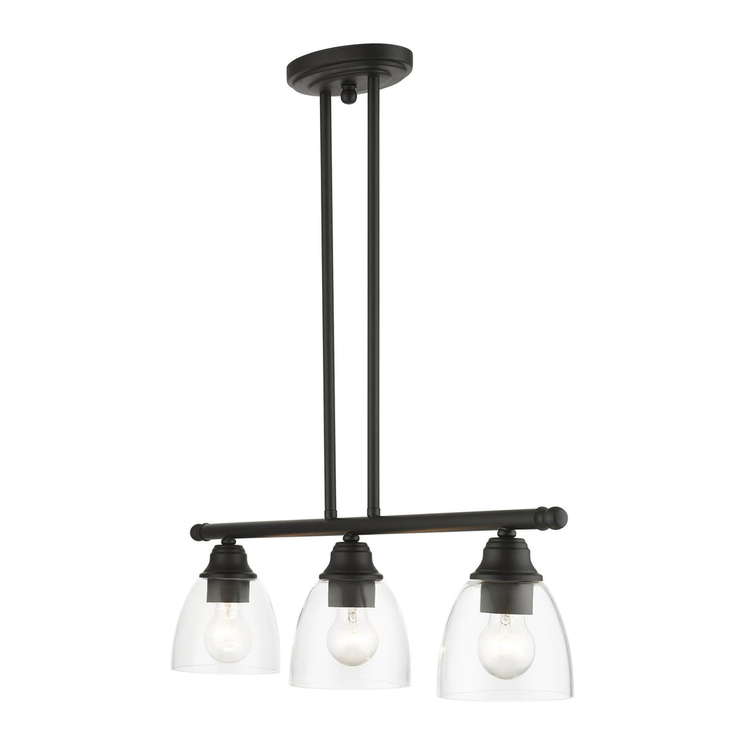 3 Light Black Linear Chandelier