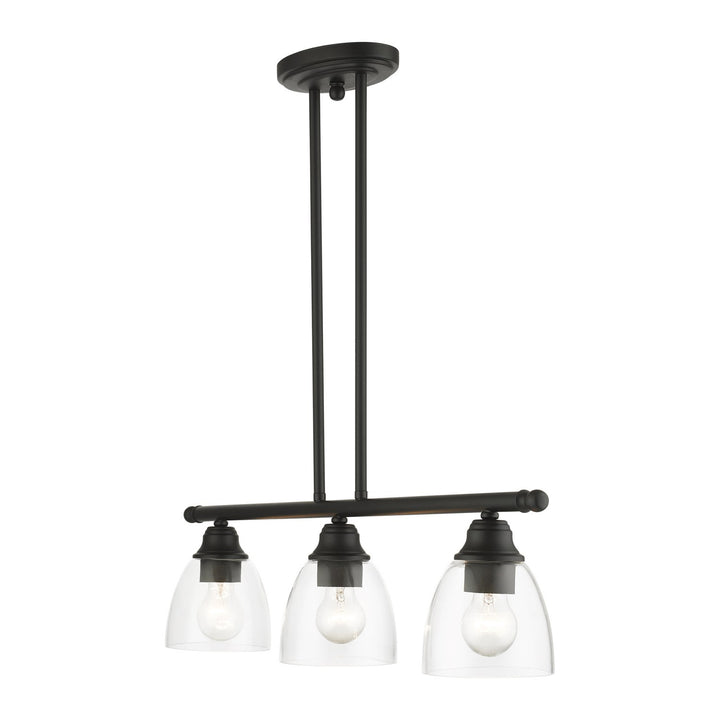3 Light Black Linear Chandelier