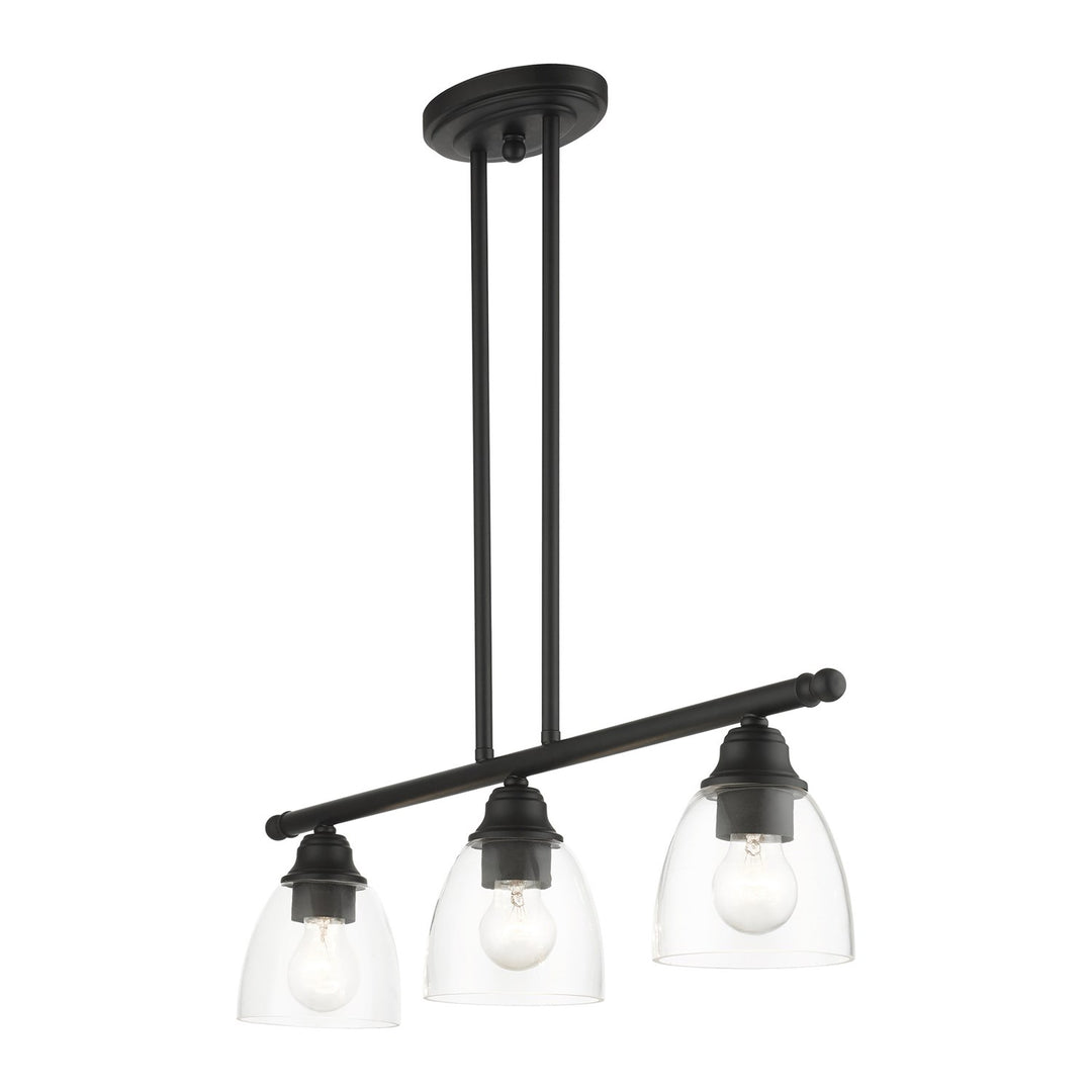 3 Light Black Linear Chandelier