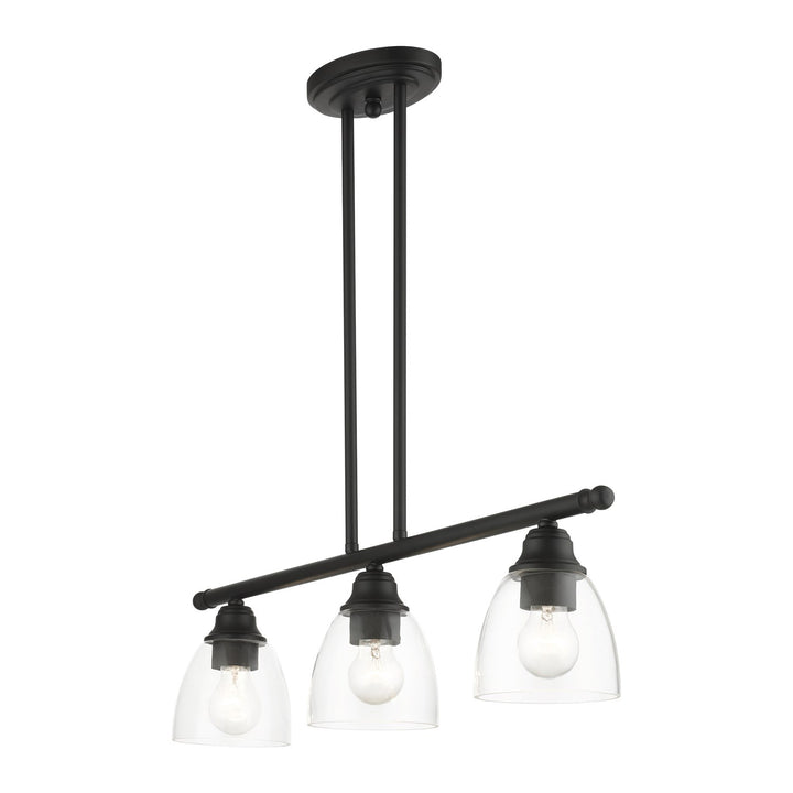 3 Light Black Linear Chandelier