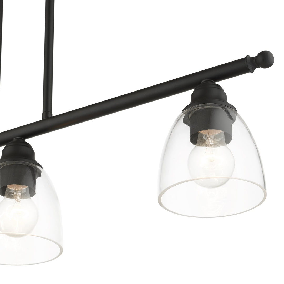3 Light Black Linear Chandelier