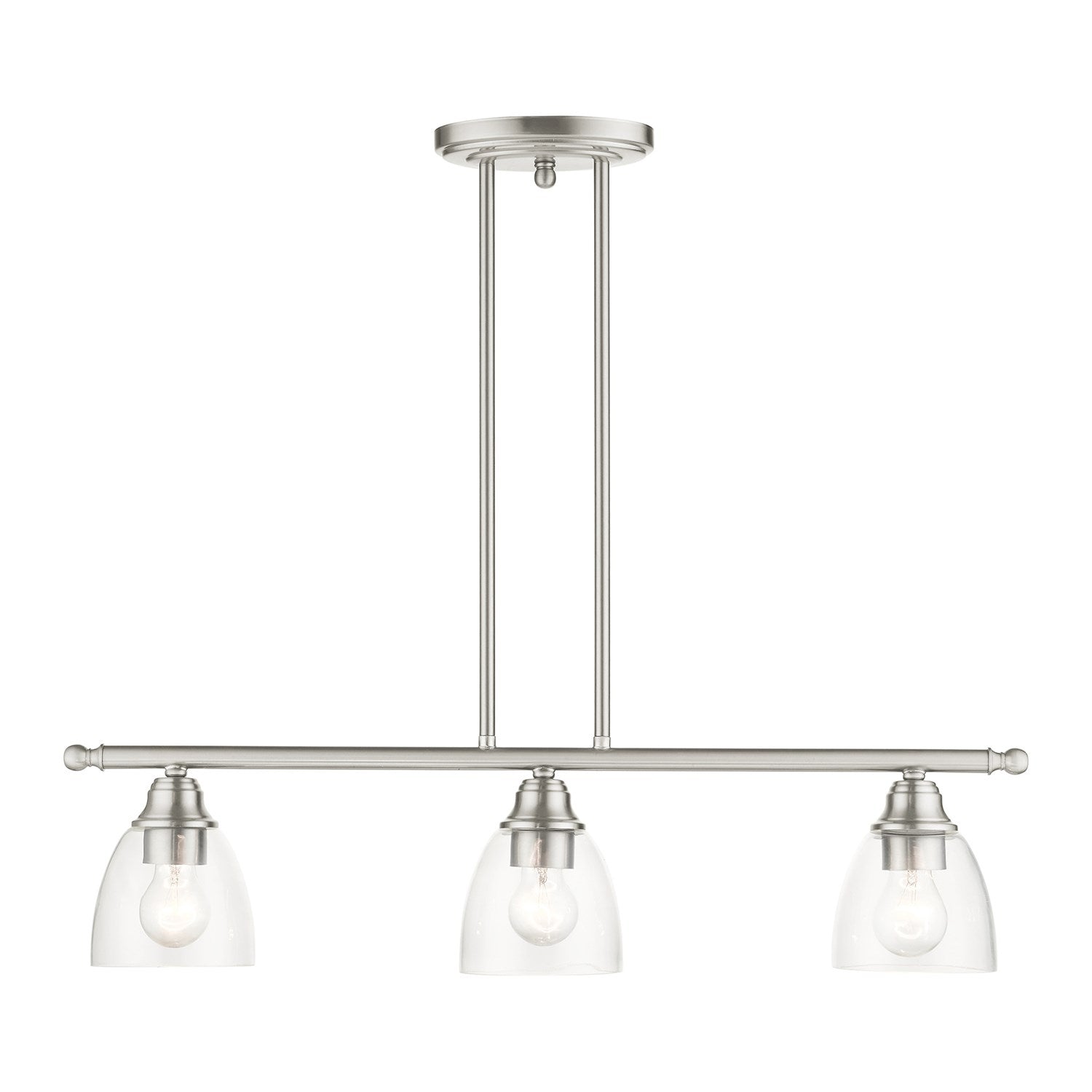 3 Light Brushed Nickel Linear Chandelier by Livex Lighting