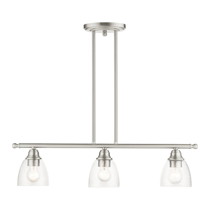 3 Light Brushed Nickel Linear Chandelier by Livex Lighting