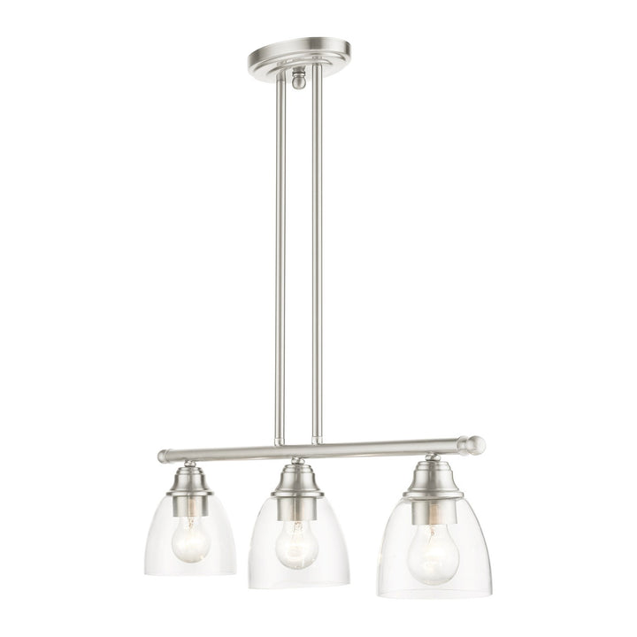 3 Light Brushed Nickel Linear Chandelier