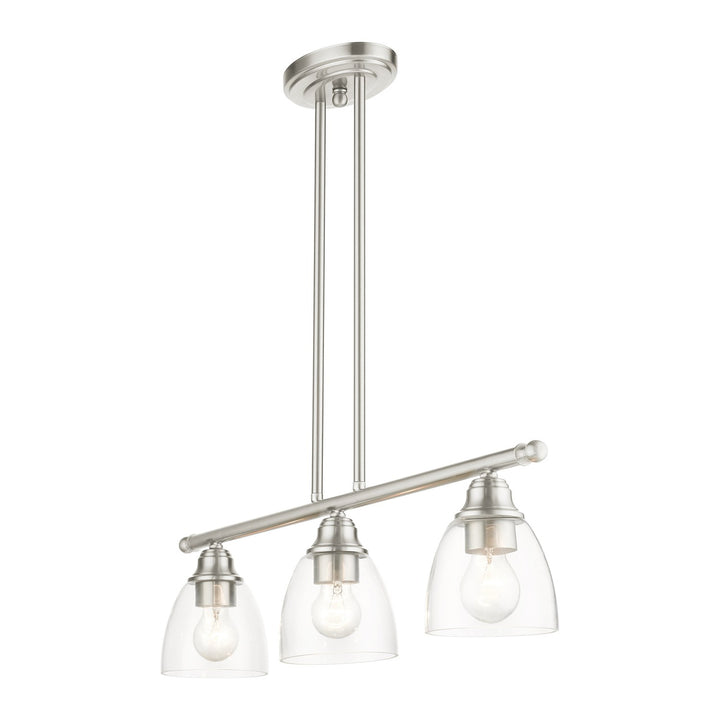 3 Light Brushed Nickel Linear Chandelier
