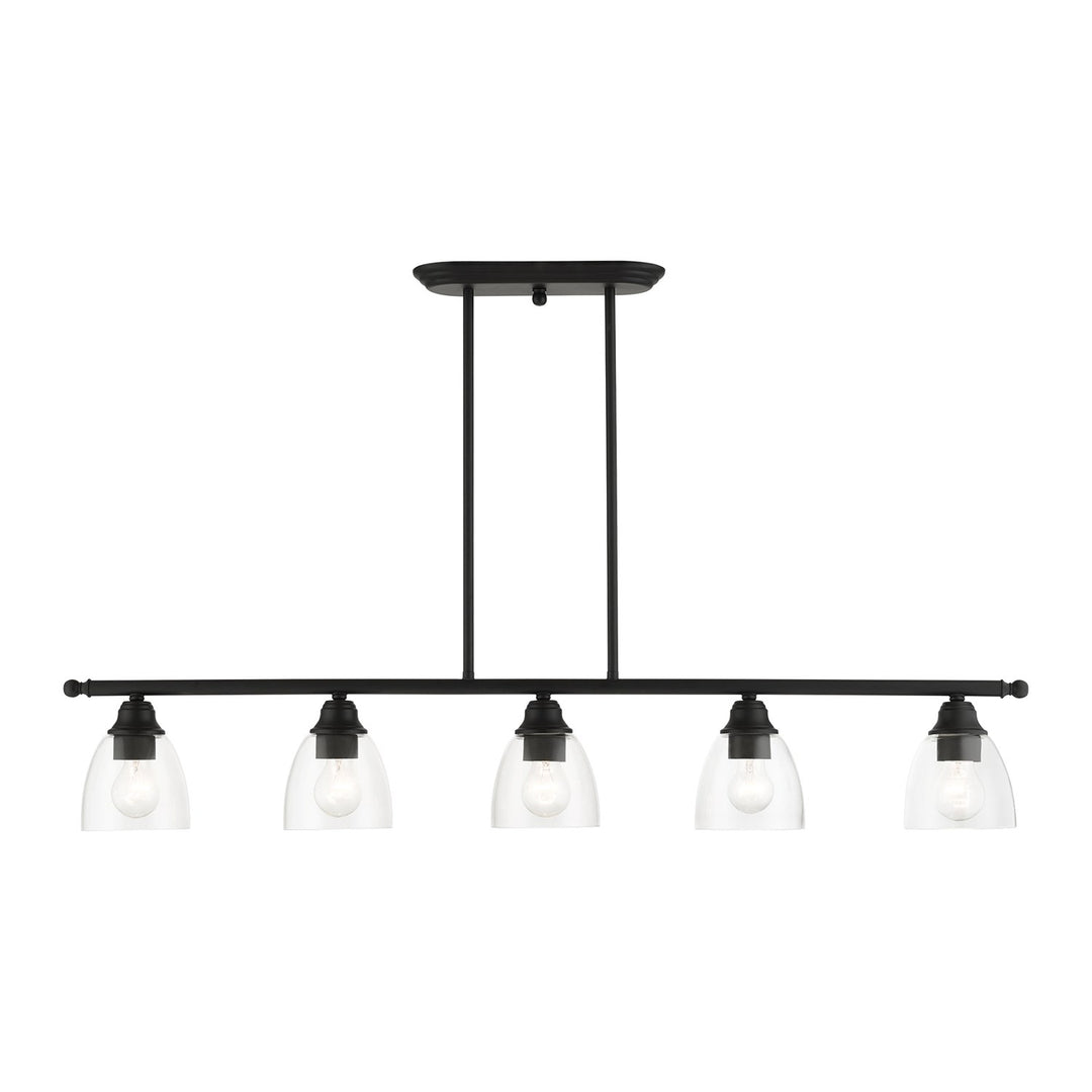 5 Light Black Linear Chandelier by Livex Lighting