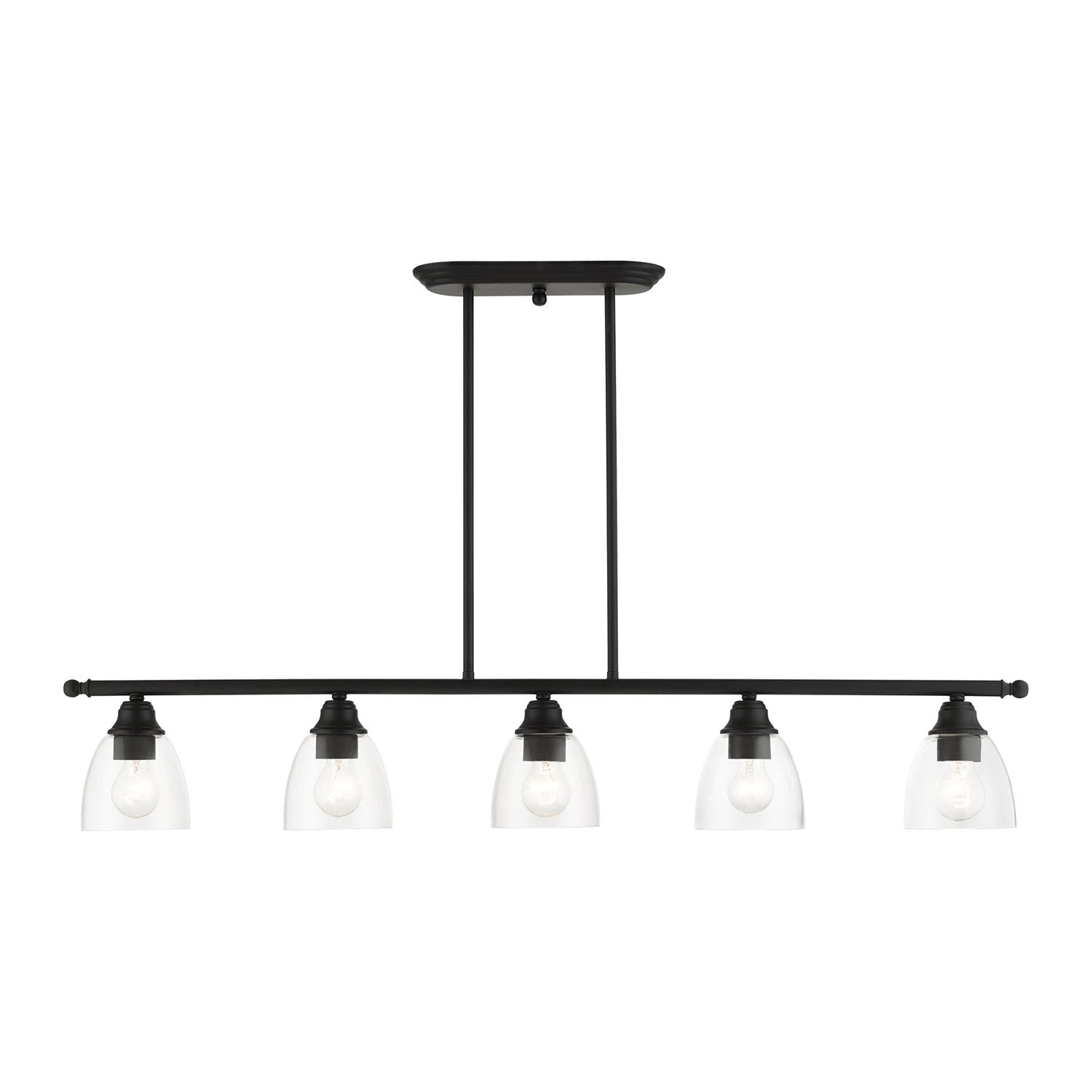 5 Light Black Linear Chandelier by Livex Lighting