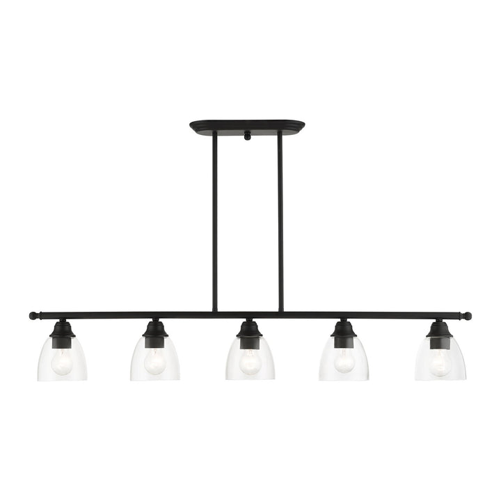 5 Light Black Linear Chandelier by Livex Lighting