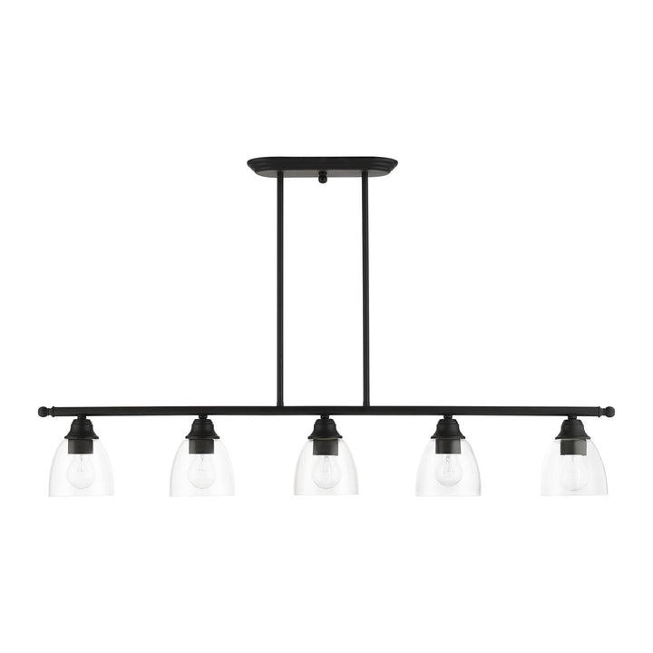5 Light Black Linear Chandelier