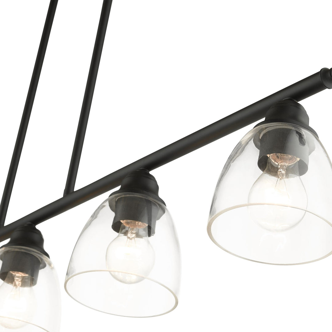 5 Light Black Linear Chandelier