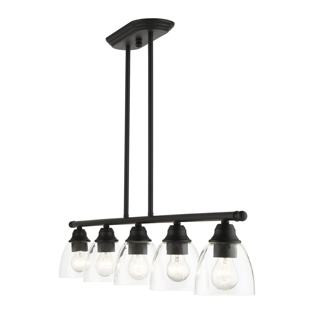5 Light Black Linear Chandelier