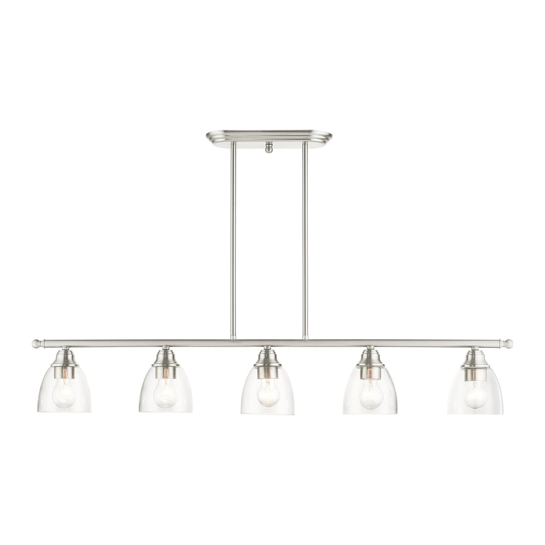 5 Light Brushed Nickel Linear Chandelier by Livex Lighting
