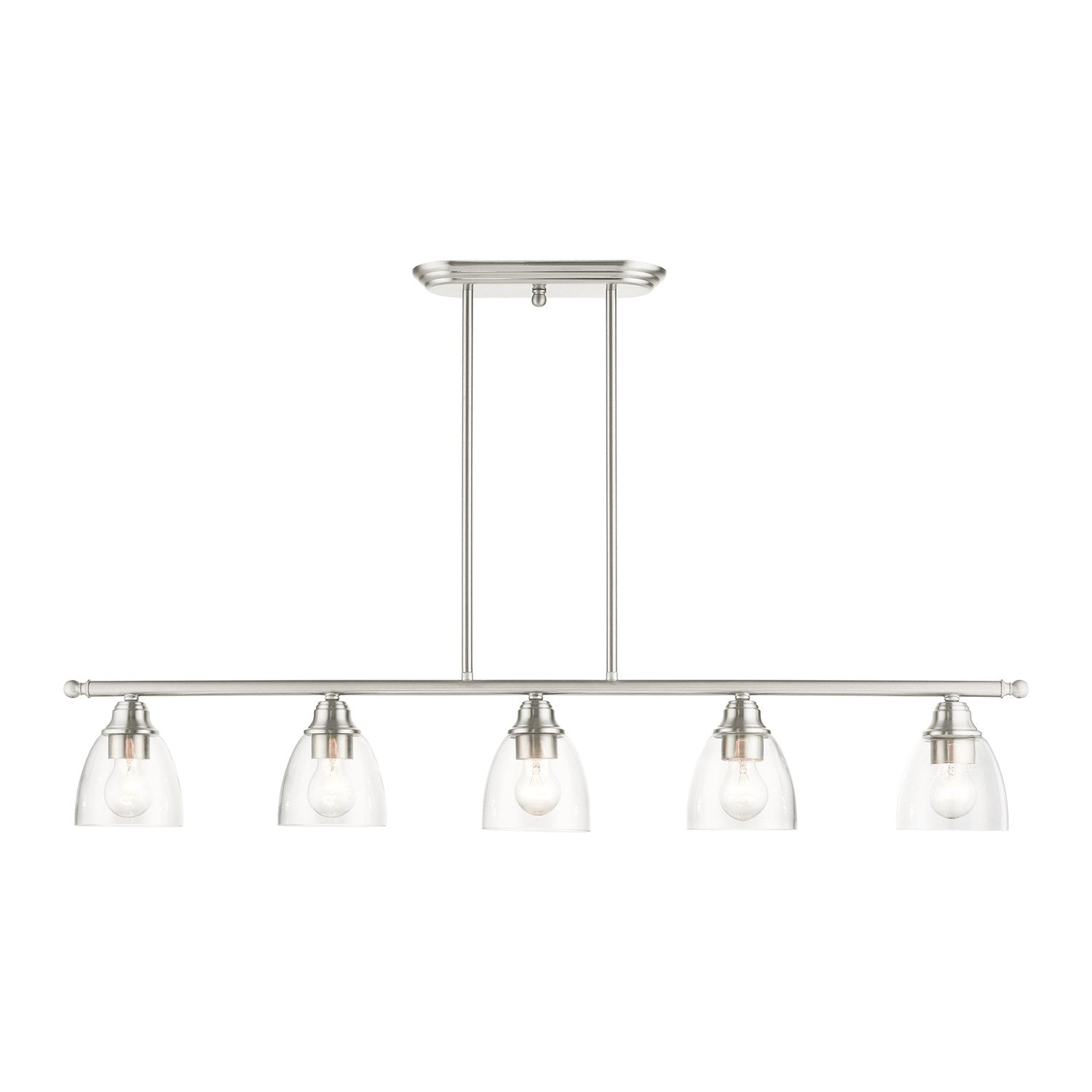 5 Light Brushed Nickel Linear Chandelier by Livex Lighting