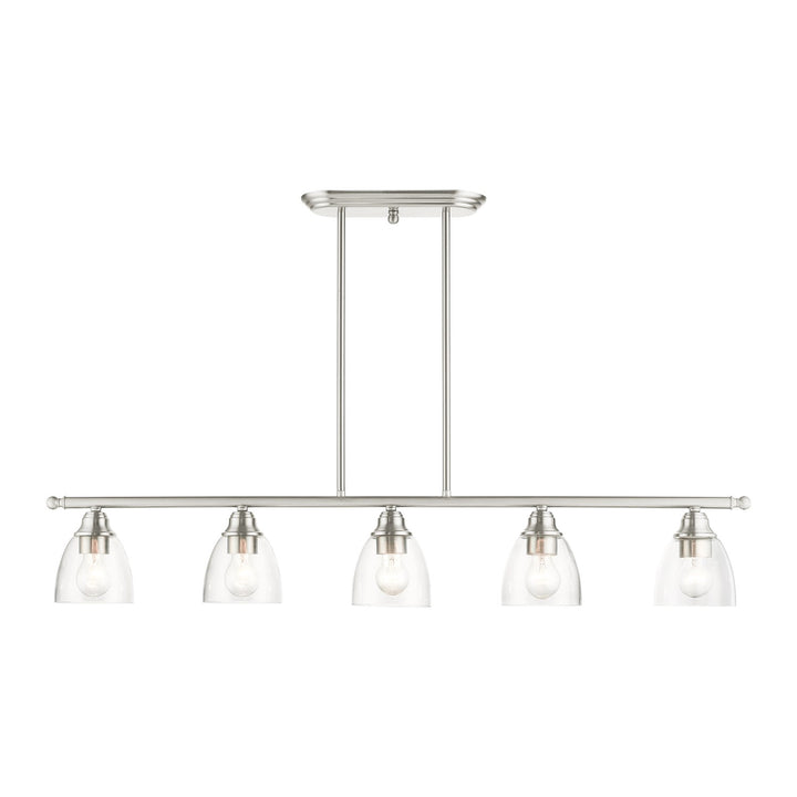 5 Light Brushed Nickel Linear Chandelier by Livex Lighting
