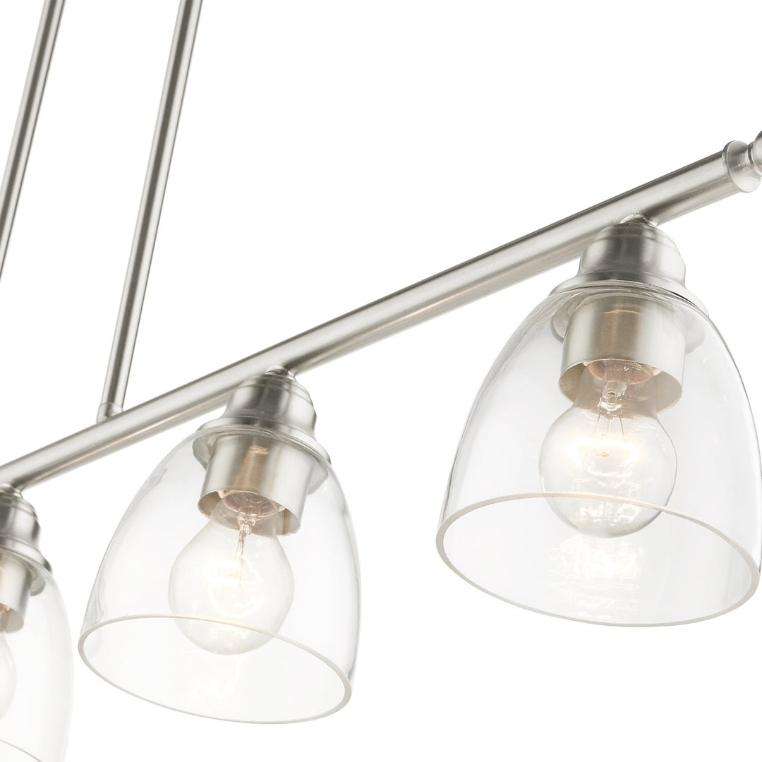 5 Light Brushed Nickel Linear Chandelier